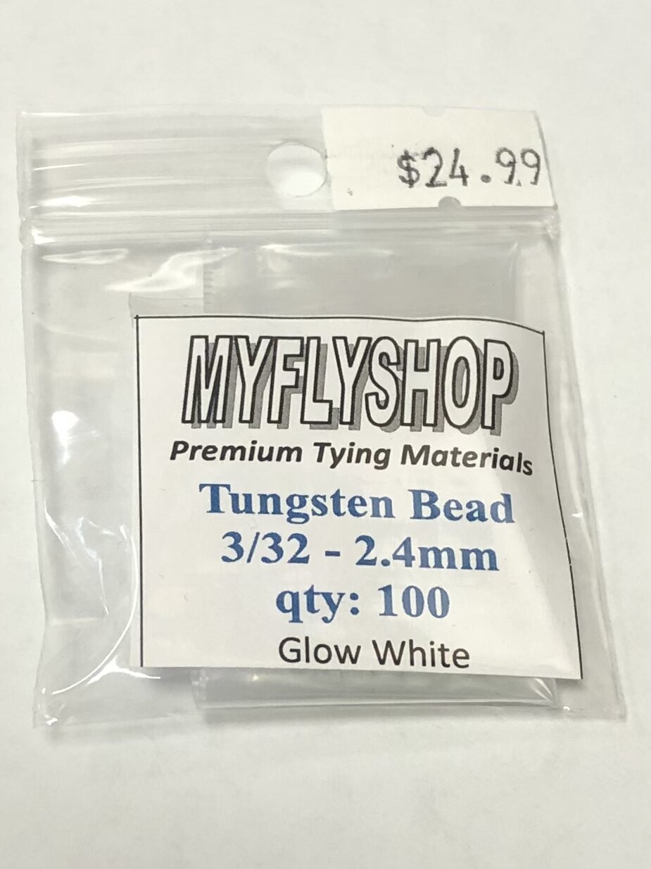 White Tungsten Bead 100/PKG - 3/32